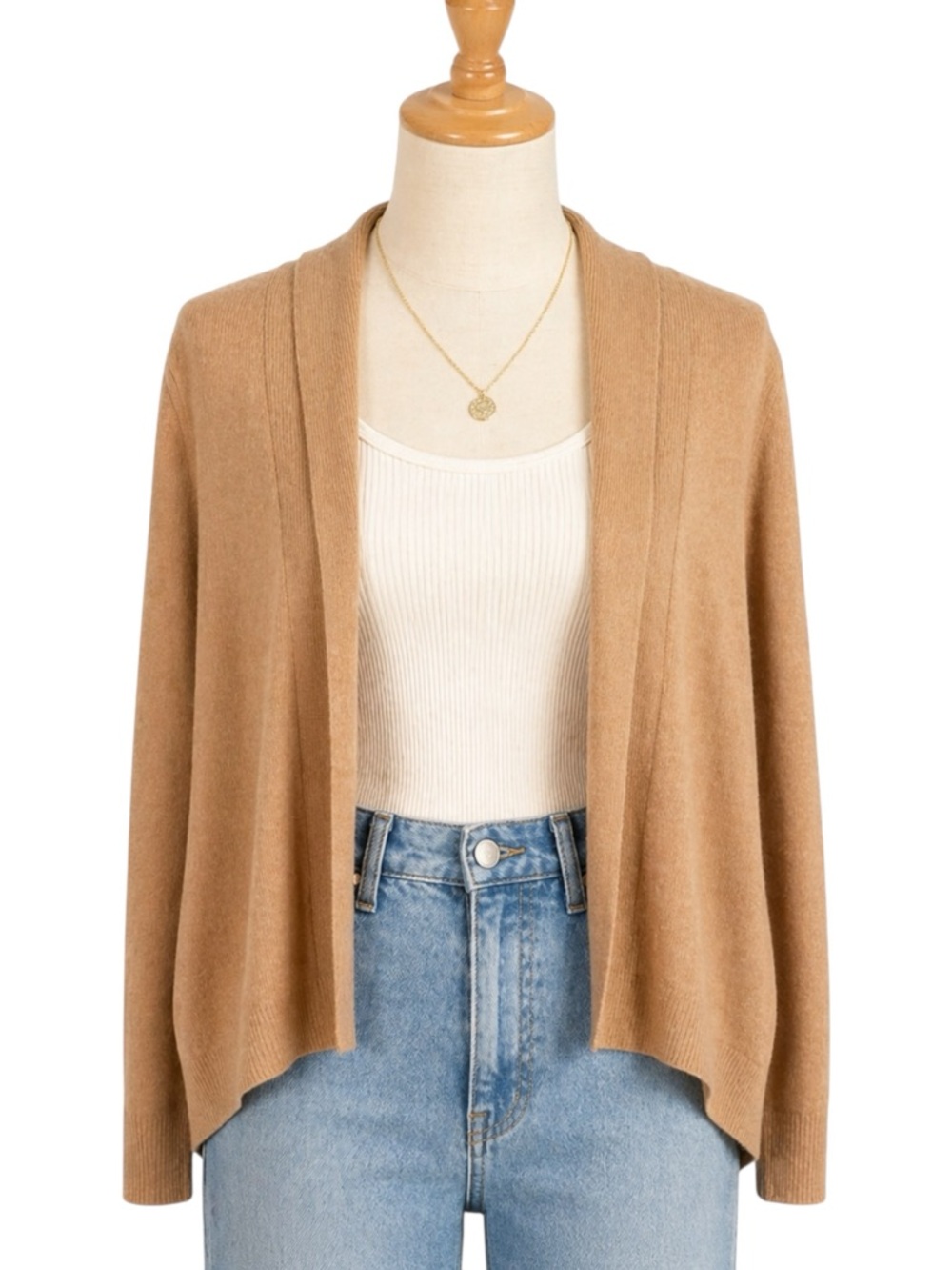 Womens‎ Open Front Alpaca Wool Sweater Cardigan Small Quiet Luxury Minimalist